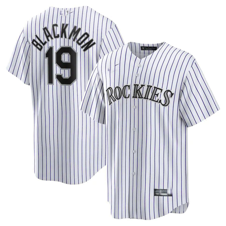 Colorado Rockies #19 Charlie Blackmon White Home Replica Player Name Jersey Baseball Jerseys baseball jersey product view 1