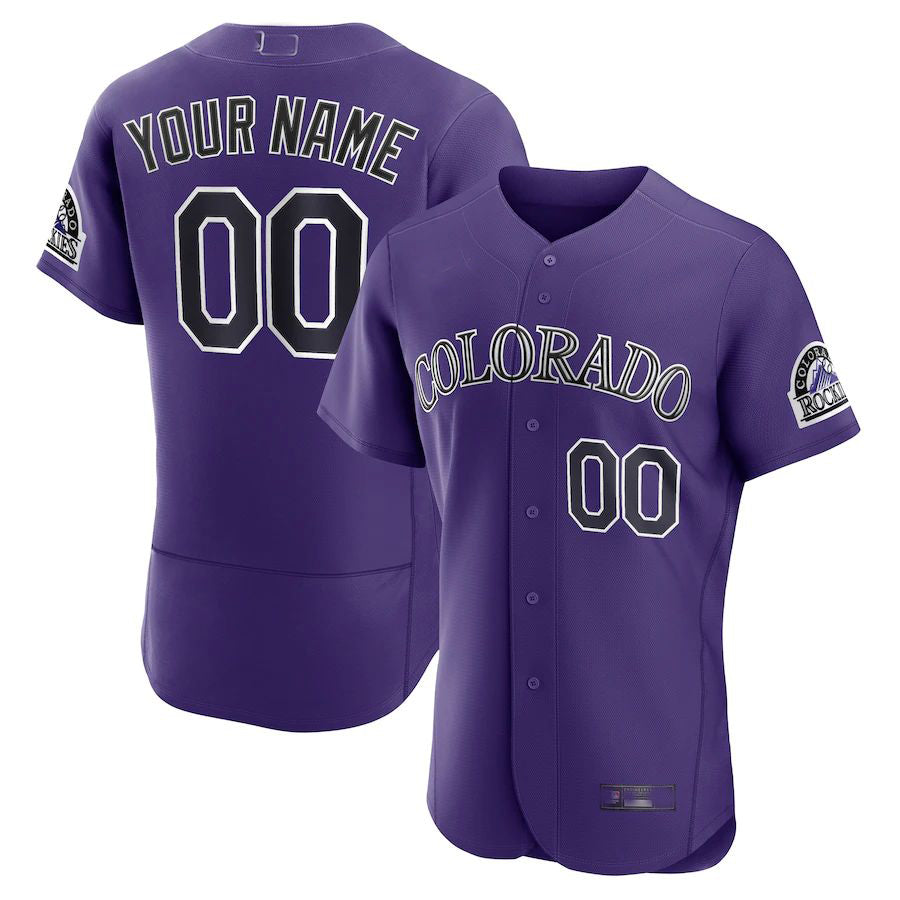 Custom Colorado Rockies Purple Alternate Authentic Custom Jersey Baseball Jerseys baseball jersey product view 1
