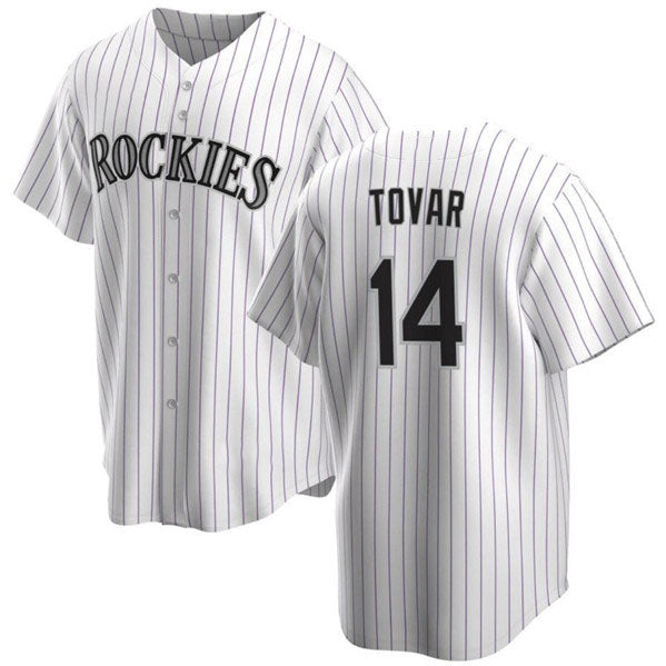 Colorado Rockies #14 Ezequiel Tovar White Cool Base Stitched Baseball Jersey baseball jersey product view 1