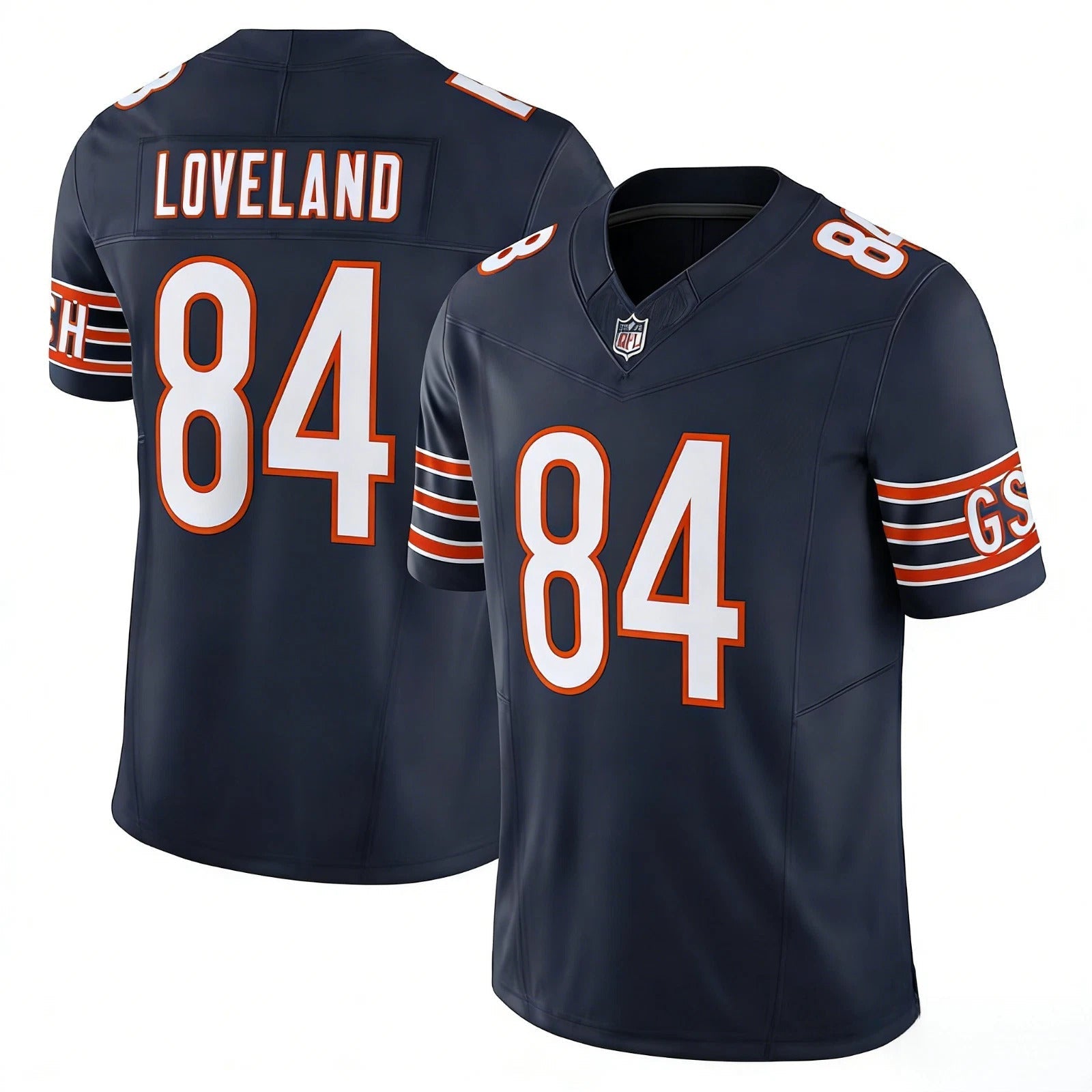 Colston Loveland Chicago Bears Jersey - Navy football jersey product view 1