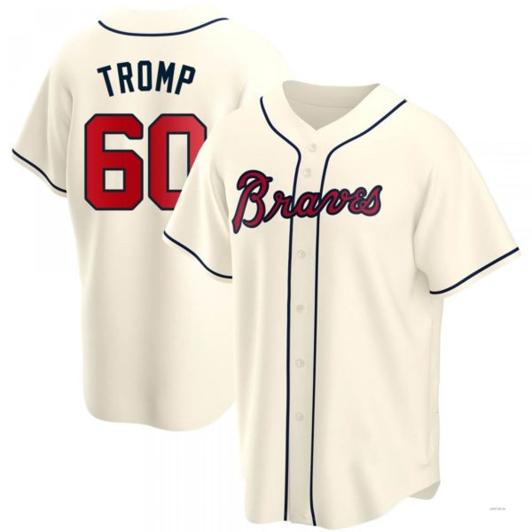 Atlanta Braves #60 Chadwick Tromp Cream Alternate Jersey Stitches Baseball Jerseys baseball jersey product view 1
