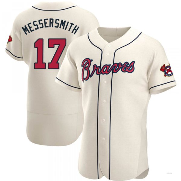 Atlanta Braves #17 Andy Messersmith Cream Alternate Jersey Stitches Baseball Jerseys baseball jersey product view 1