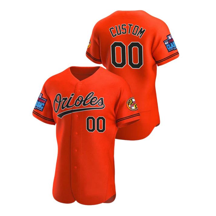 Custom Baltimore Orioles Little League Classic Orange Stitched Jersey Baseball Jerseys baseball jersey product view 1