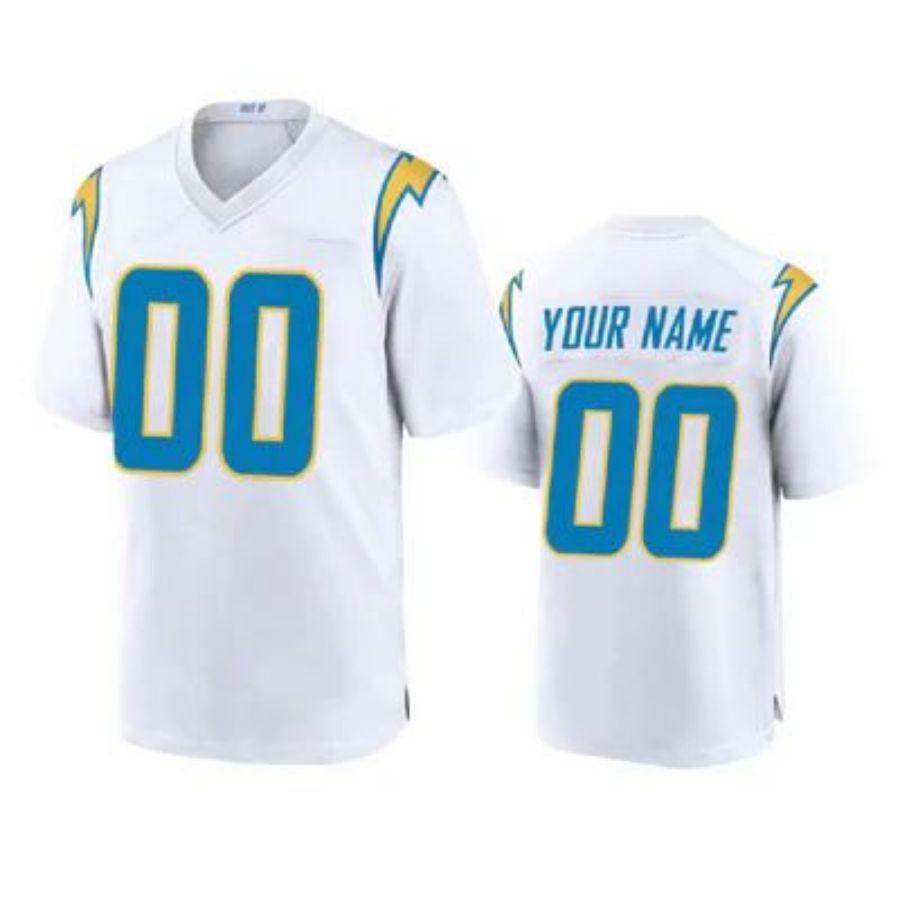 Custom LA.Chargers White Game Jersey -American Stitched Football Jerseys football jersey product view 1