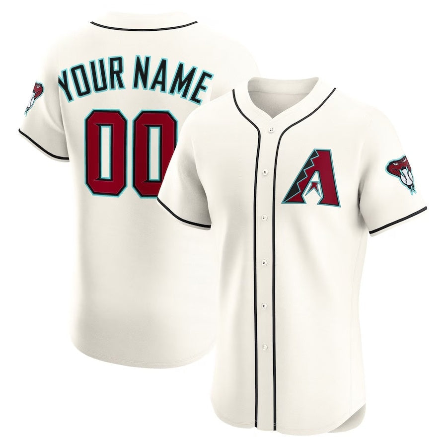 Custom Arizona Diamondbacks Home Elite Jersey - Cream Stitched Baseball Jersey baseball jersey product view 1