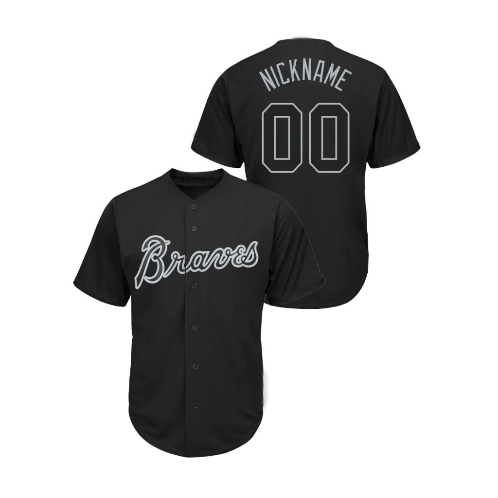 Custom Atlanta Braves Black Men Youth And Women Birthday gift Stitched Baseball Jerseys baseball jersey product view 1