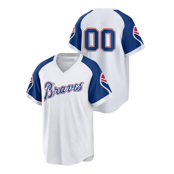 Custom Atlanta Braves Cooperstown White Stitched Baseball Jerseys baseball jersey product view 1
