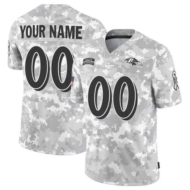 Custom B.Ravens F.U.S.E Arctic Camo Salute To Service Limited Stitched Football Jersey football jersey product view 1