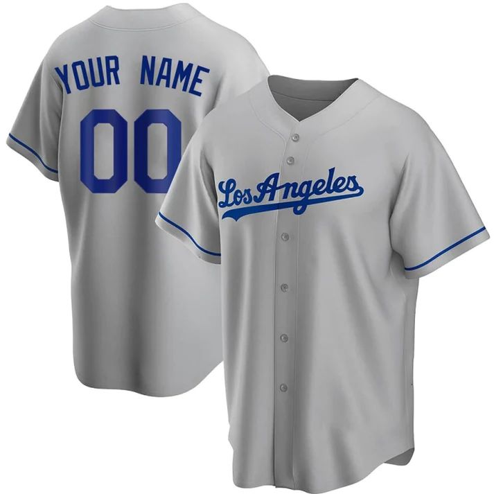 Custom Los Angeles Dodgers Grey Stitched Jerseys Men Youth Women Letter And Numbers Birthday Gift Baseball Jerseys baseball jersey product view 1