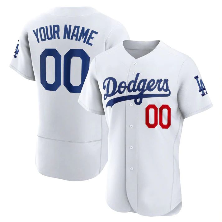 Custom Los Angeles Dodgers White Stitched Jerseys Baseball Jerseys baseball jersey product view 1