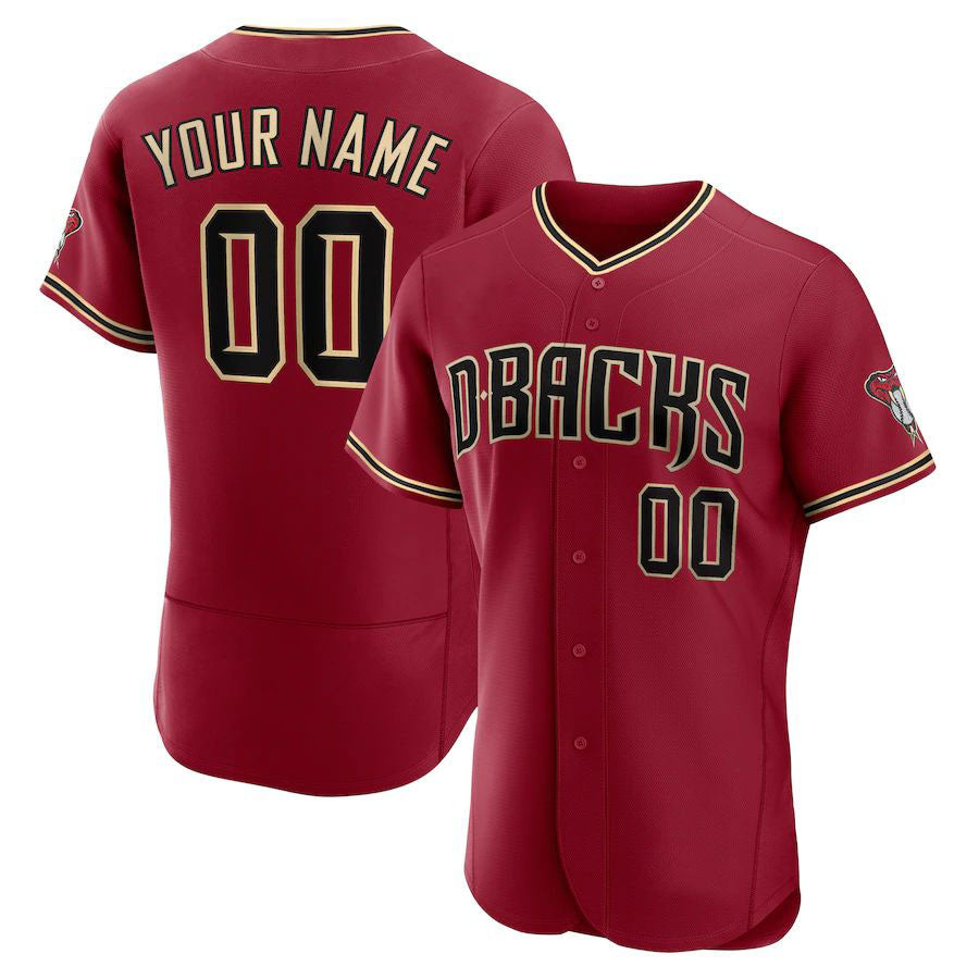 Baseball Mens Custom A.Diamondback Stitched Red Jersey baseball jersey product view 1