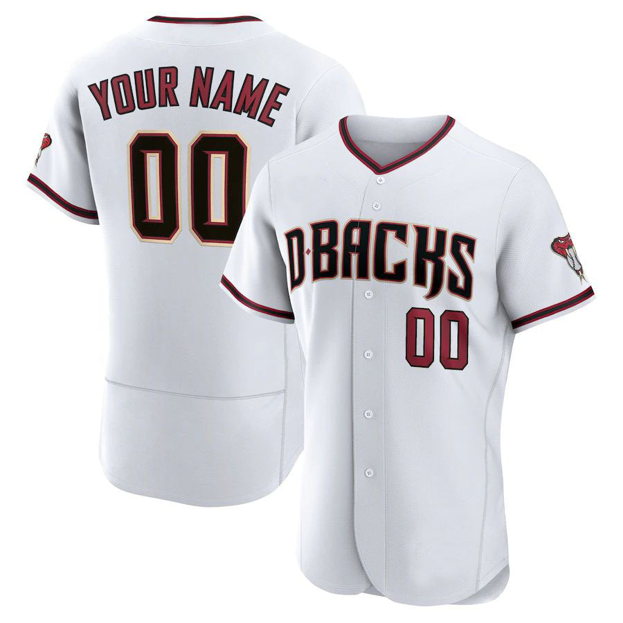 Baseball Mens Custom A.Diamondback Stitched White Jersey baseball jersey product view 1