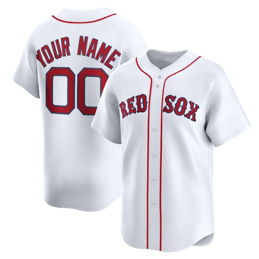 Custom Boston Red Sox Home Limited Jersey - White Stitched Baseball Jersey baseball jersey product view 1