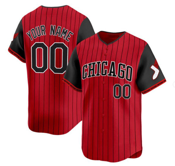 Custom Chicago White Sox Active Player Red Black 2025 City Connect Limited Stitched Baseball Jersey baseball jersey product view 1
