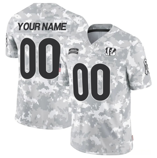 Custom C.Bengals F.U.S.E Arctic Camo Salute To Service Limited Stitched Football Jersey football jersey product view 1