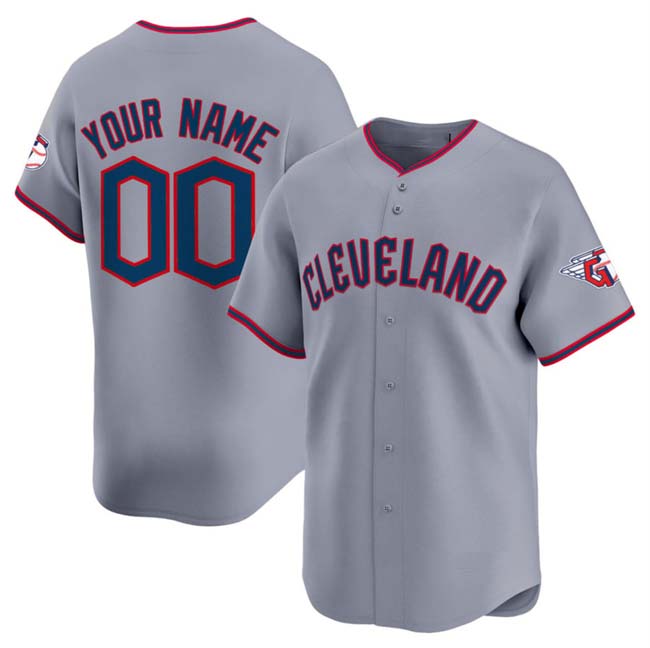 Custom Cleveland Guardians Active Player Gray Alternate Limited Stitched Baseball Jersey baseball jersey product view 1