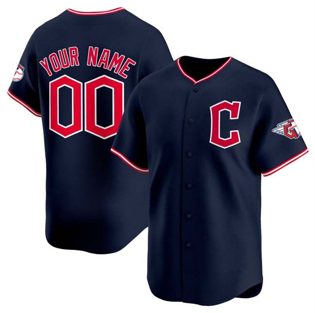 Custom Cleveland Guardians Active Player Navy 2025 Alternate Limited Stitched Baseball Jersey baseball jersey product view 1