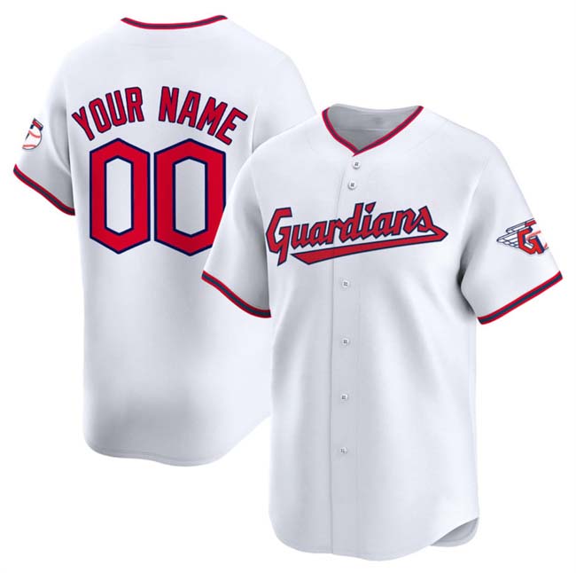 Custom Cleveland Guardians Active Player White Home Limited Stitched Baseball Jersey baseball jersey product view 1