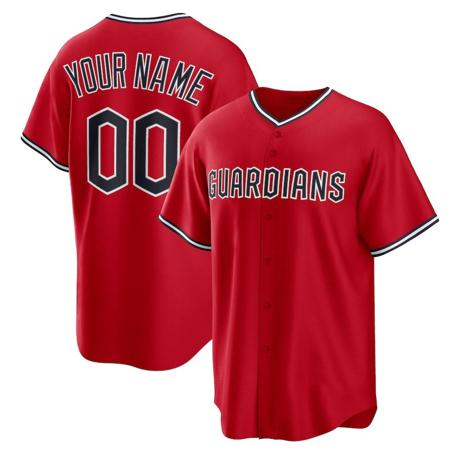 Custom Cleveland Guardians Alternate Replica 2.0 Jersey - Red Stitched Baseball Jerseys baseball jersey product view 1