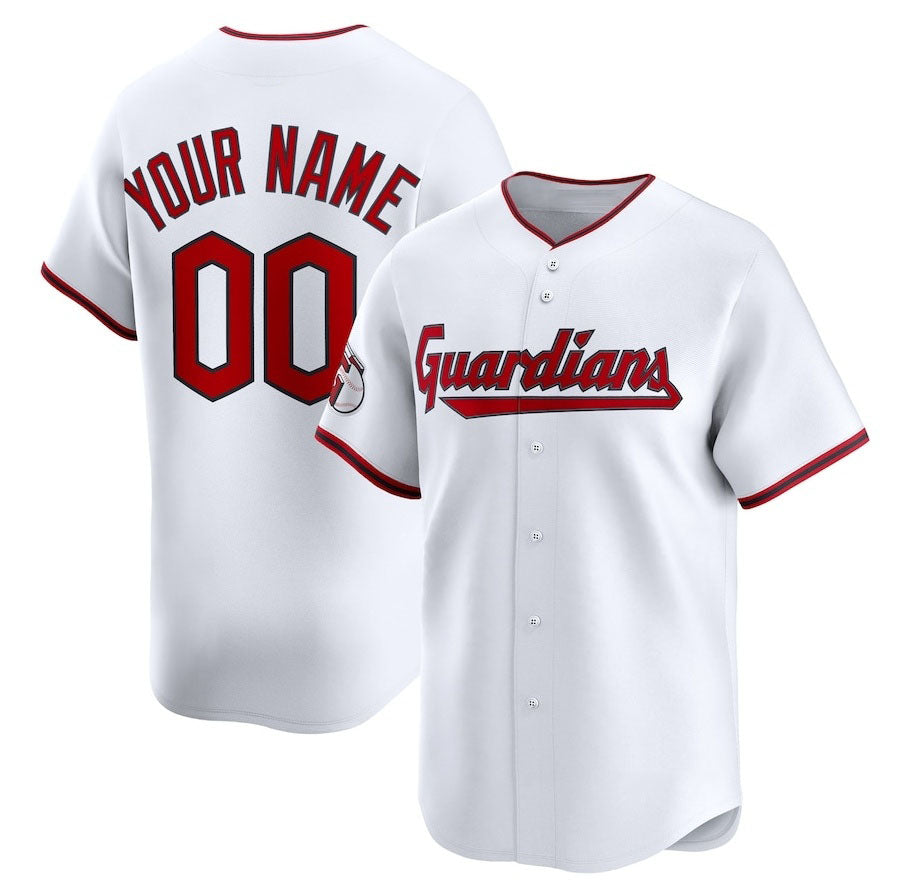 Custom Cleveland Guardians Home Limited Jersey - White Stitched Baseball Jerseys baseball jersey product view 1
