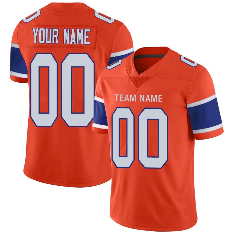 Custom D.Broncos Orange Jersey Stitched American Football Jerseys football jersey product view 1