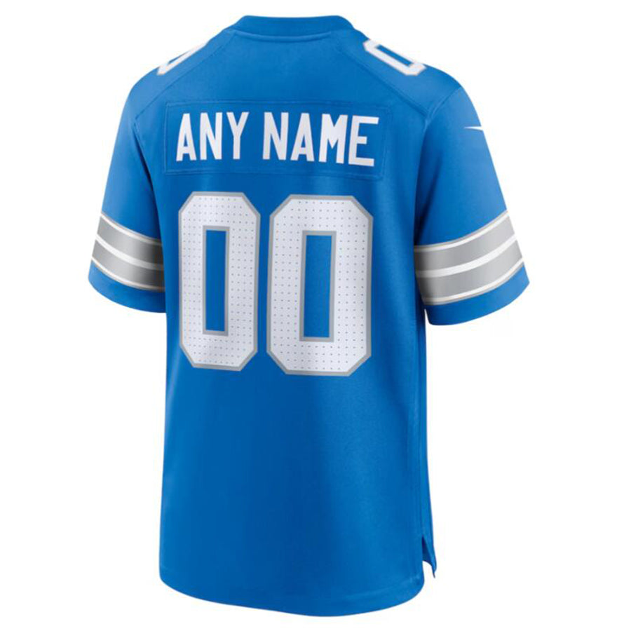 Custom D.Lions Blue Game Jersey -American Stitched Football Jerseys football jersey product view 1
