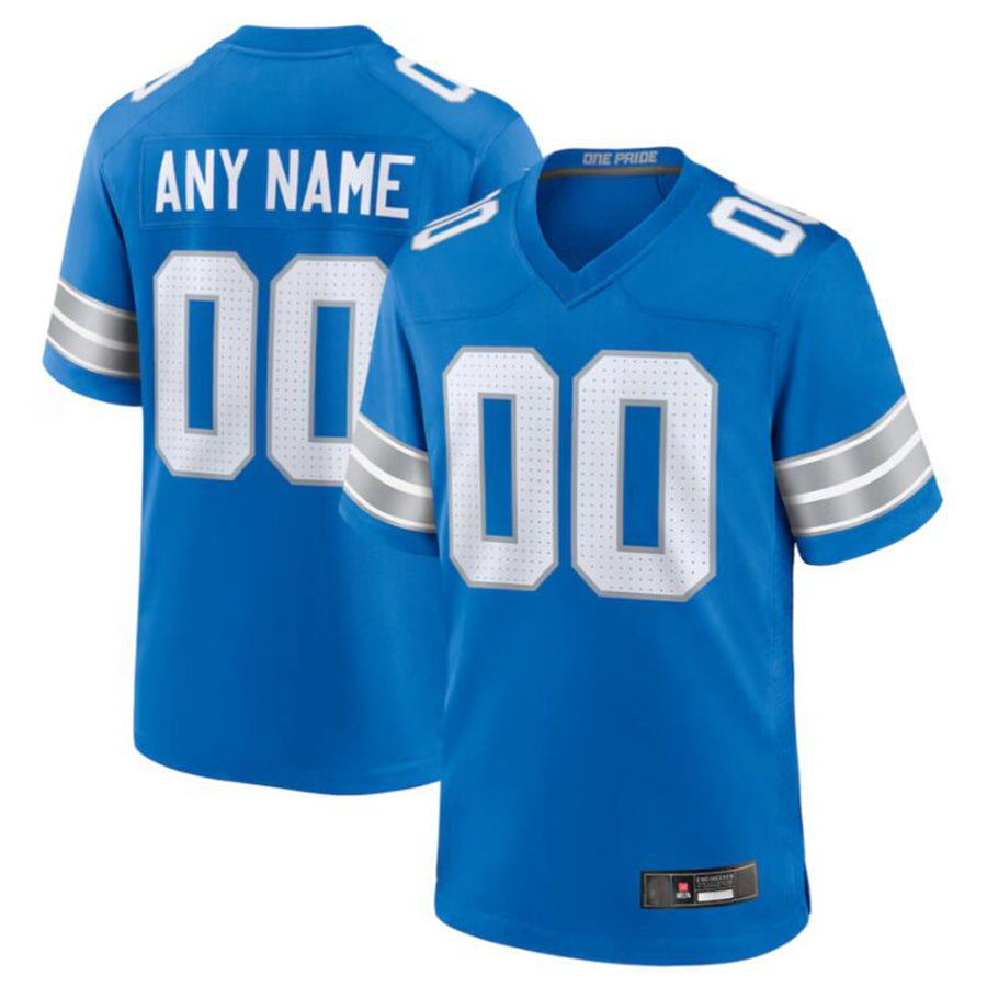 Custom D.Lions Blue Game Jersey -American Stitched Football Jerseys football jersey product view 2