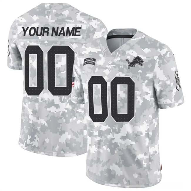 Custom D.Lions F.U.S.E Arctic Camo Salute To Service Limited Stitched Football Jersey football jersey product view 1