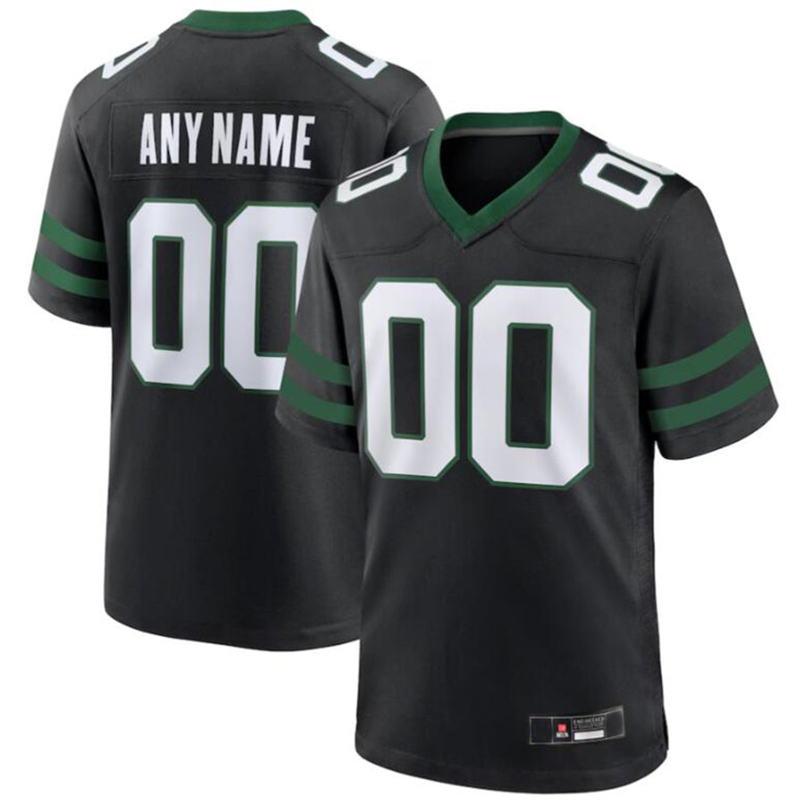Custom NY.Jets Black Game Jersey -American Stitched Football Jerseys football jersey product view 2
