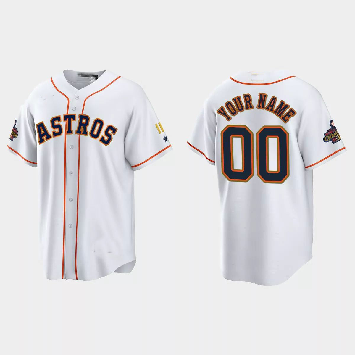 Custom Houston Astros 2023 Gold Program Jersey ¨C White Stitches Baseball Jerseys baseball jersey product view 1