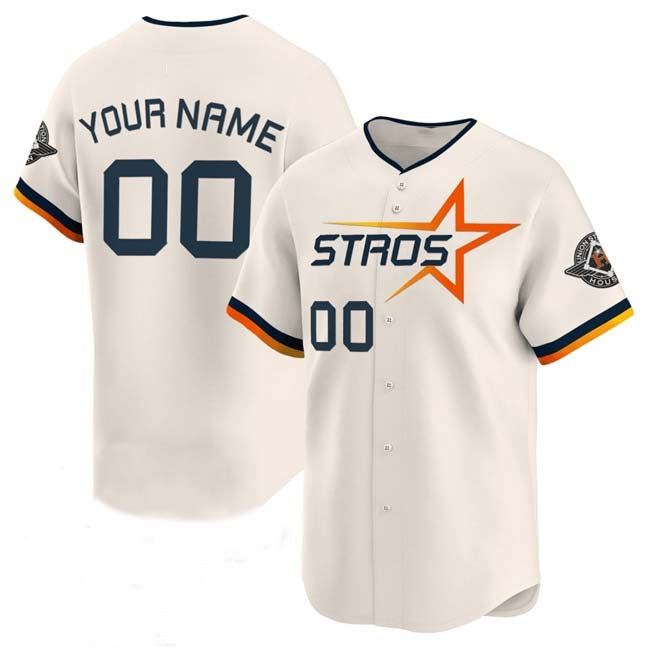 Custom Houston Astros Active Player Cream 2025 City Connect Limited Stitched Baseball Jersey baseball jersey product view 1
