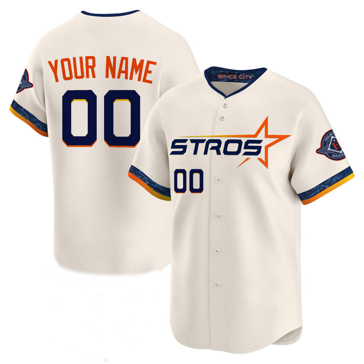 Custom Houston Astros Cream 2025 City Connect Limited Stitched Baseball Jersey baseball jersey product view 1