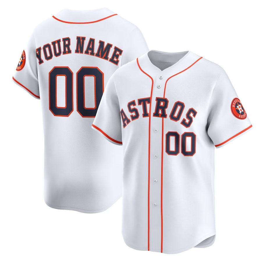 Custom Houston Astros Home Limited Jersey - White Stitched Baseball Jersey baseball jersey product view 1