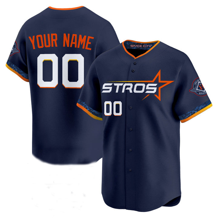 Custom Houston Astros Navy 2025 City Connect Limited Stitched Baseball Jersey baseball jersey product view 1