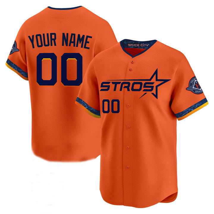 Custom Houston Astros Orange 2025 City Connect Limited Stitched Baseball Jersey baseball jersey product view 1