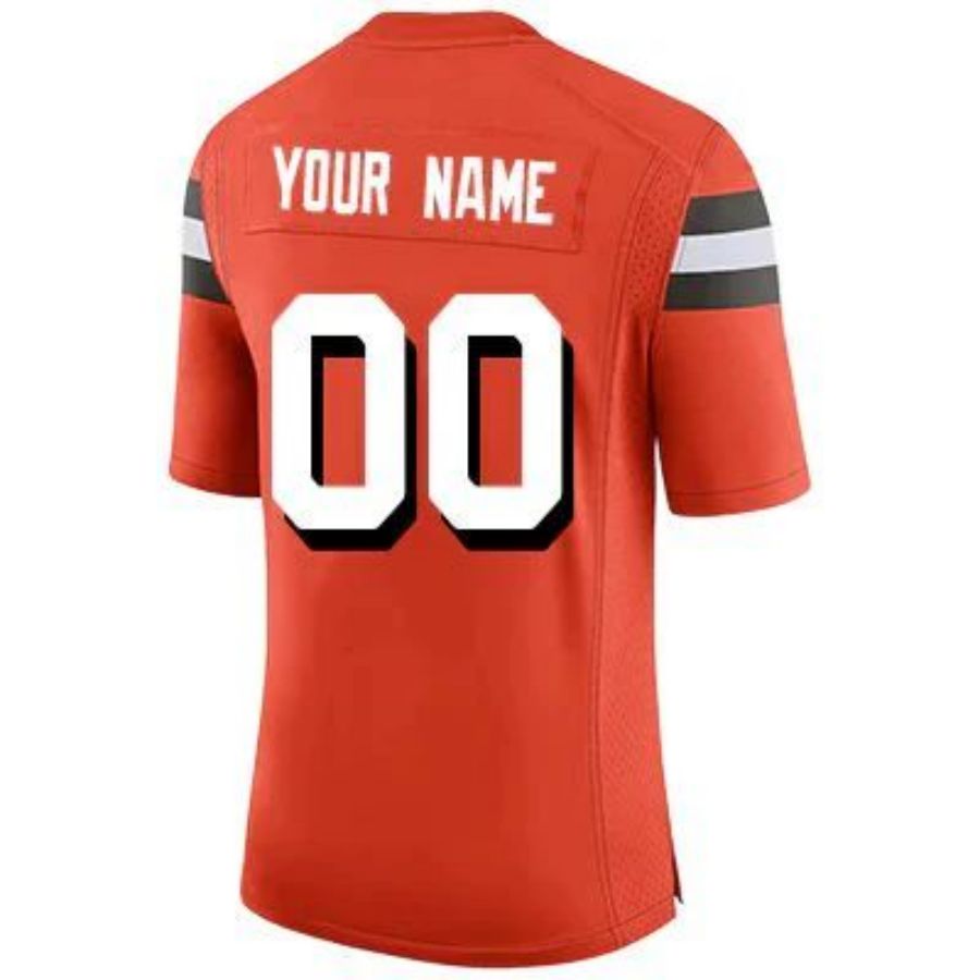 Custom C.Browns Orange Vapor Game Jersey -Stitched American Football Jerseys football jersey product view 1