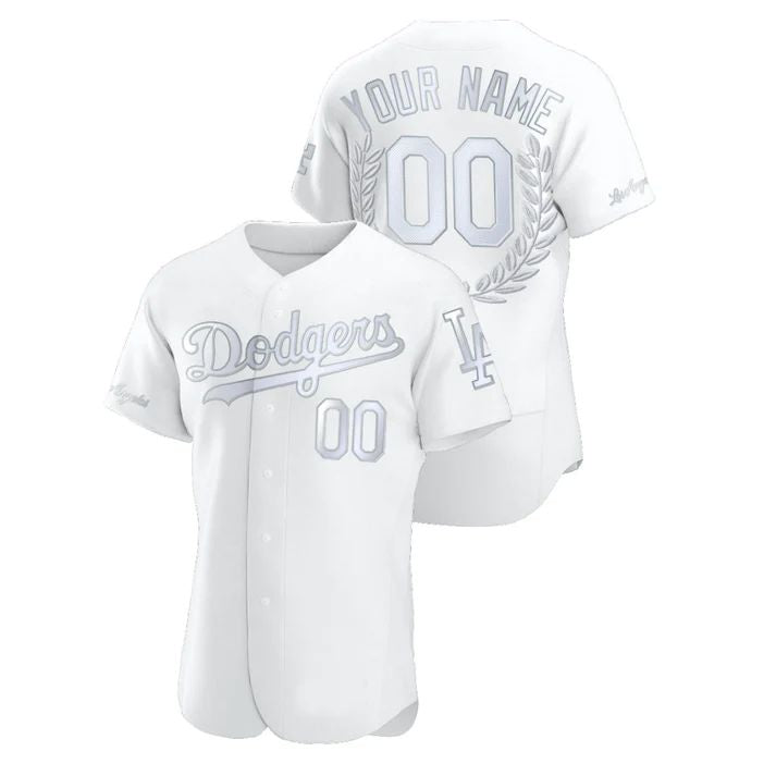 Custom Los Angeles Dodgers White Award Collection Stitched Jersey Baseball Jerseys baseball jersey product view 1