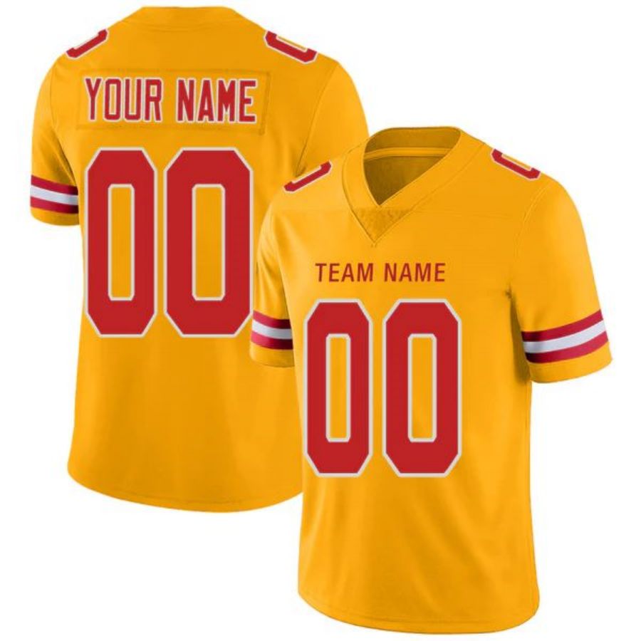 Custom KC.Chiefs Stitched American Football Jerseys Personalize Birthday Gifts Gold Jersey football jersey product view 1
