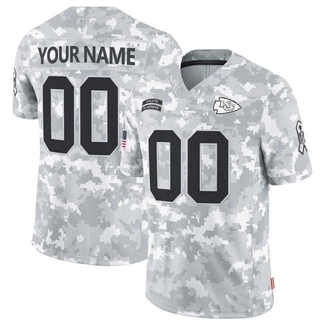 Custom KC.Chiefs Active Player 2024 F.U.S.E Arctic Camo Salute To Service Limited Stitched Football Jersey football jersey product view 1