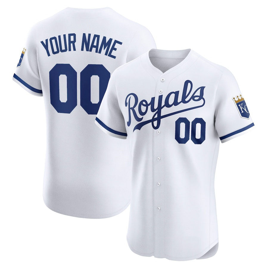 Custom Kansas City Royals Home Elite Jersey ¨C White Stitched Baseball Jersey baseball jersey product view 1