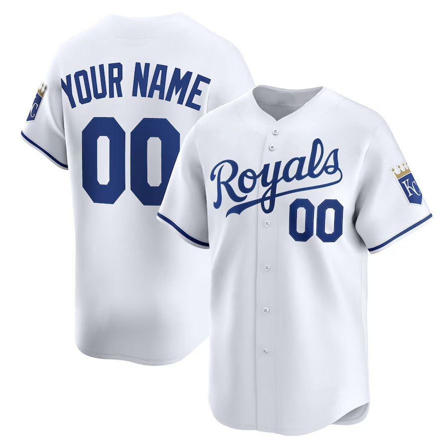 Custom Kansas City Royals Home Limited Jersey - White Stitched Baseball Jersey baseball jersey product view 1