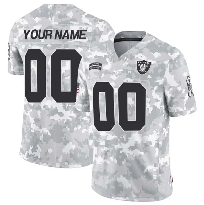 Custom LV.Raiders F.U.S.E Arctic Camo Salute To Service Limited Stitched Football Jersey football jersey product view 1