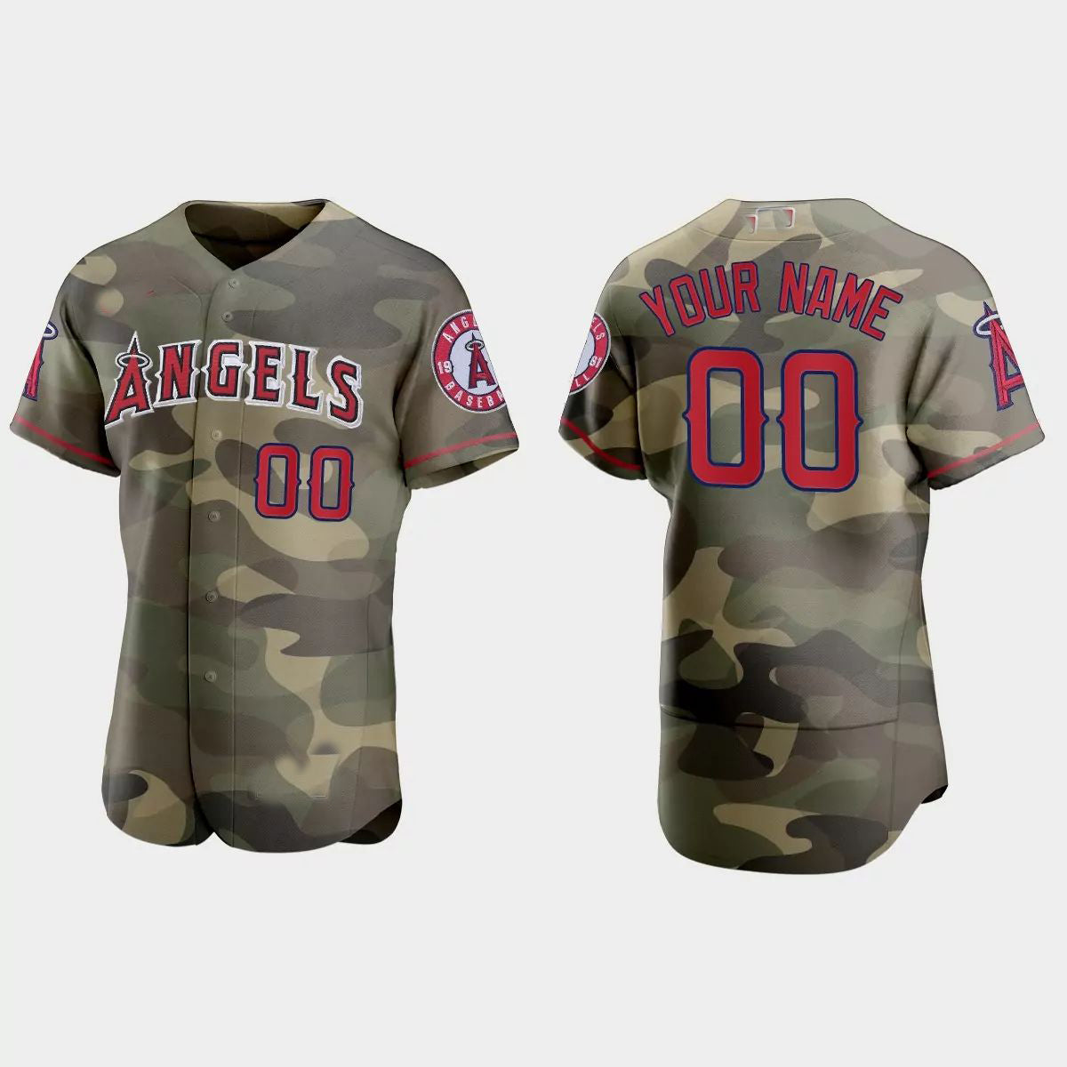 Custom Los Angeles Angels 2021 National Armed Forces Day Authentic Jersey ¨C Camo Stitched Baseball Jerseys baseball jersey product view 1
