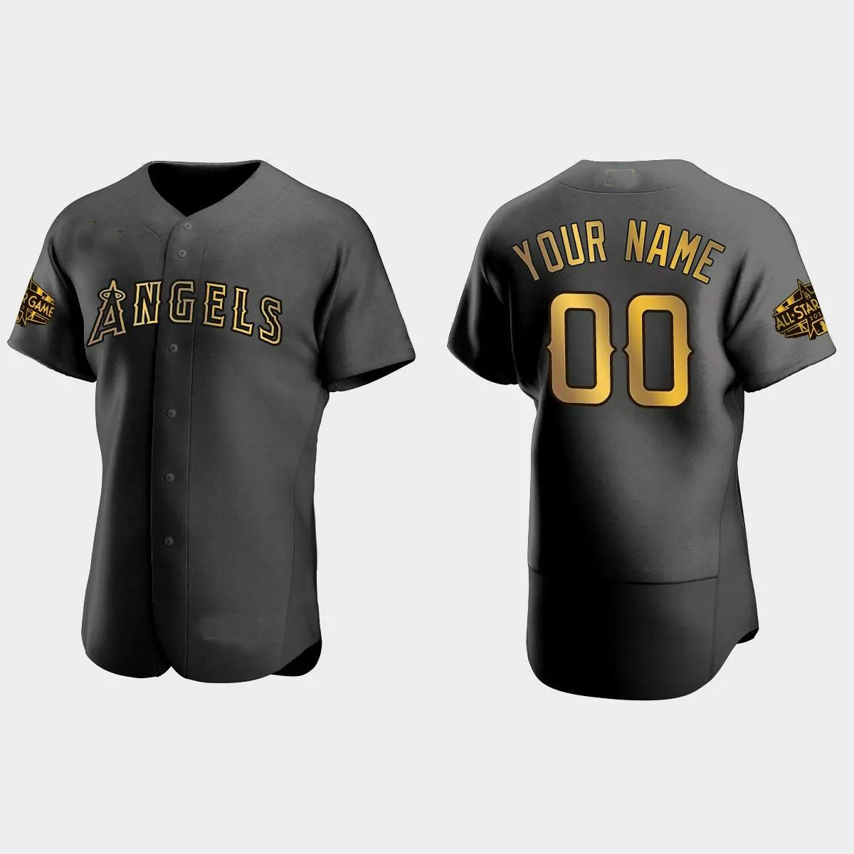 Custom Los Angeles Angels 2022 All-Star Game Authentic Jersey ¨C Black Stitched Baseball Jerseys baseball jersey product view 1