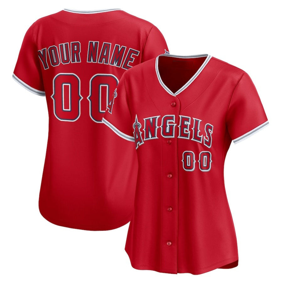 Custom Los Angeles Angels Alternate Limited Jersey - Red Stitched Baseball Jersey baseball jersey product view 1
