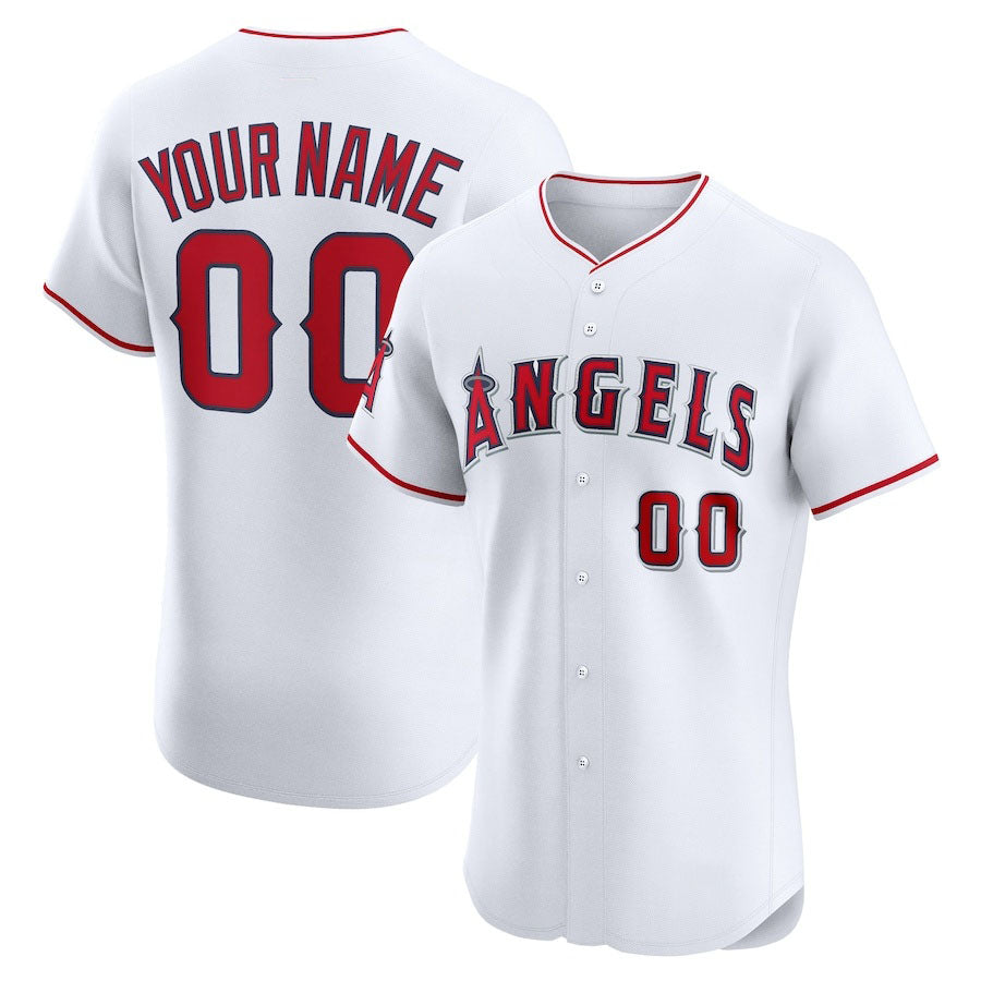 Custom Los Angeles Angels Home Elite Jersey ¨C White Stitched Baseball Jersey baseball jersey product view 1
