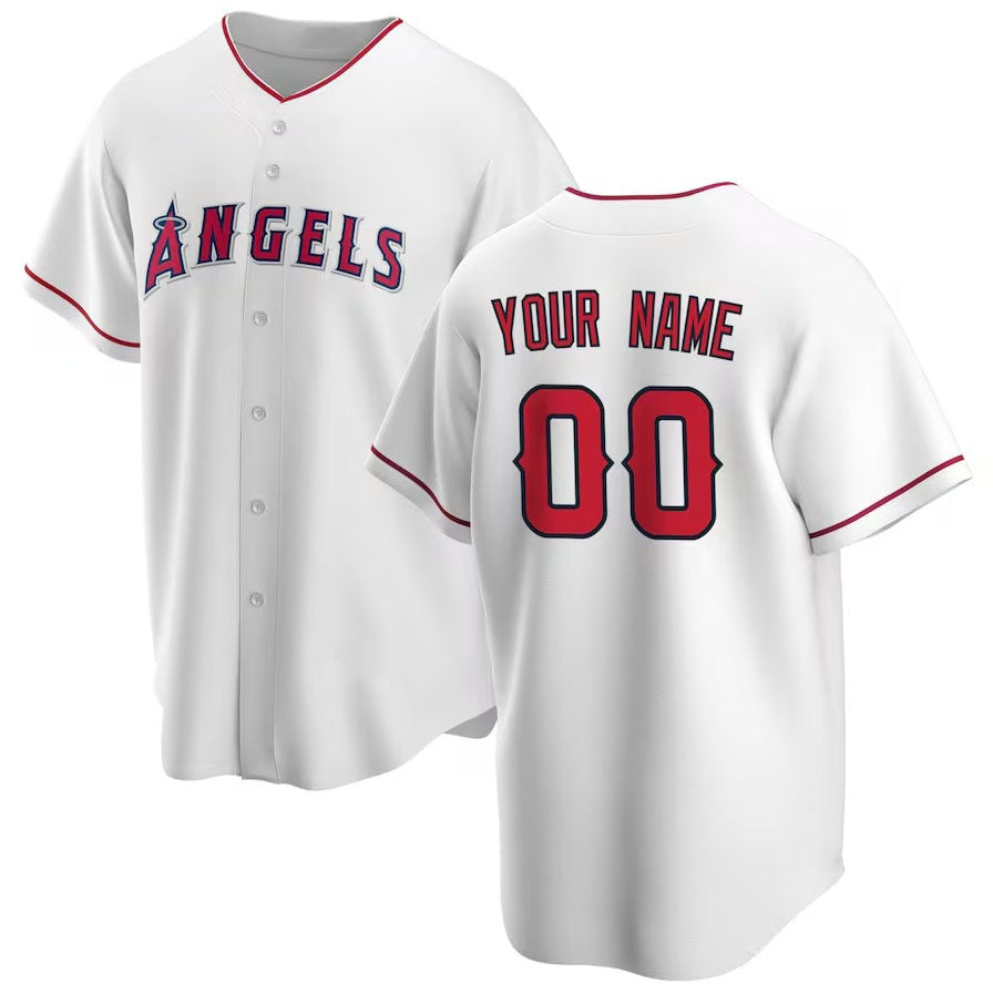 Custom Los Angeles Angels Home Replica Jersey - White Stitched Baseball Jersey baseball jersey product view 1