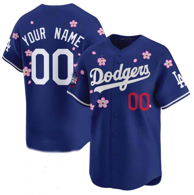 Custom Los Angeles Dodgers Active Player Royal 2025 Tokyo Series Limited Stitched Baseball Jersey baseball jersey product view 1