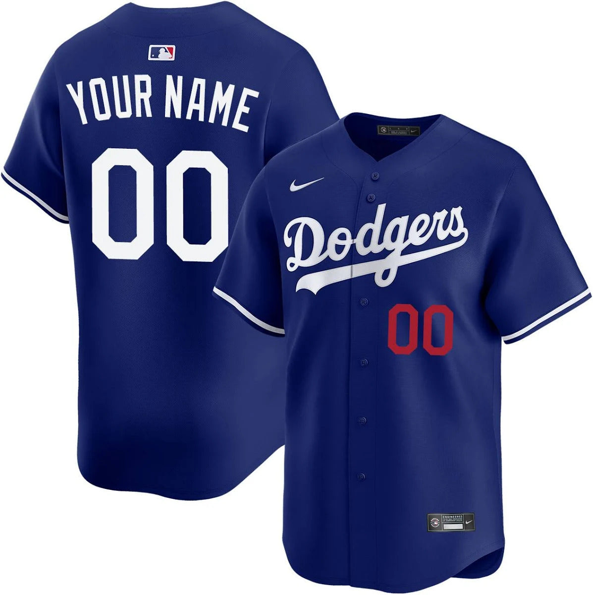 Custom Los Angeles Dodgers Jersey - Royal Blue baseball jersey product view 1