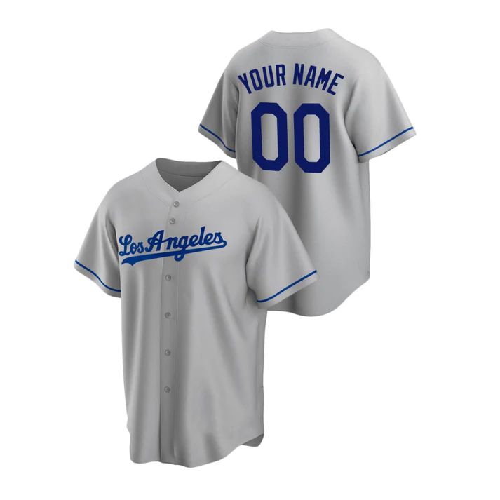 Custom Los Angeles Dodgers Gray Jerseys Stitched Men Youth And Women For Birthday Gift Baseball Jerseys baseball jersey product view 1
